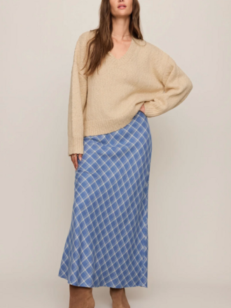 Z Supply Soft Blue Plaid Skirt