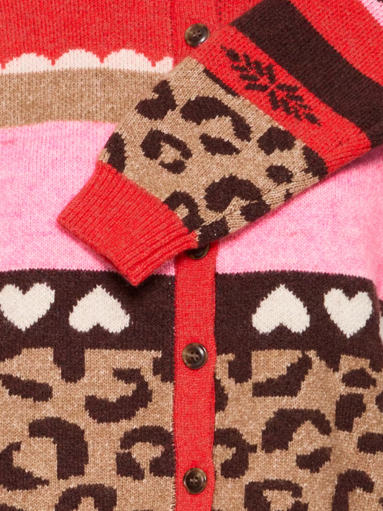 ICHI Pinky Pattern Cardi