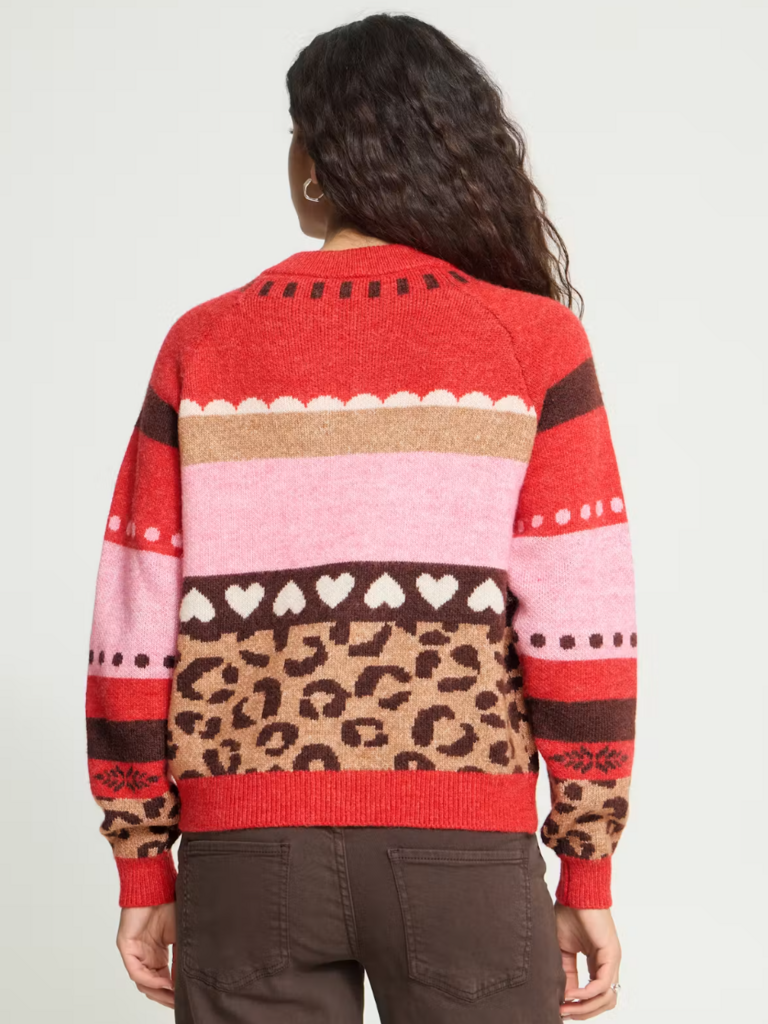 ICHI Pinky Pattern Cardi