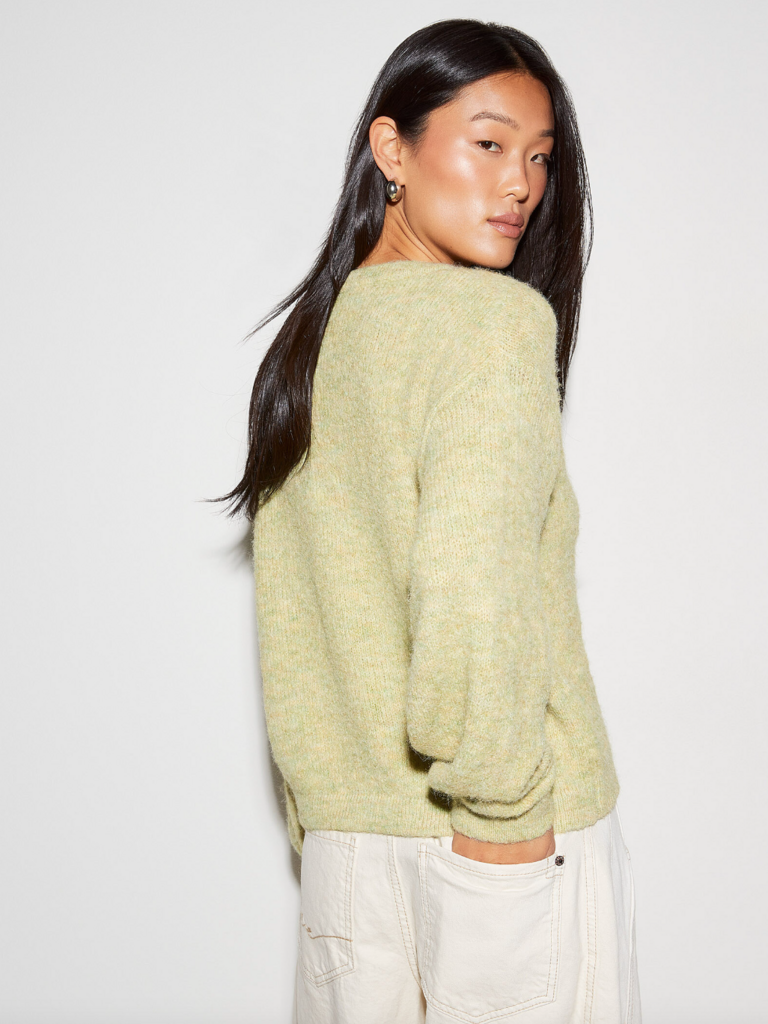 ICHI Lime Knit Cardi