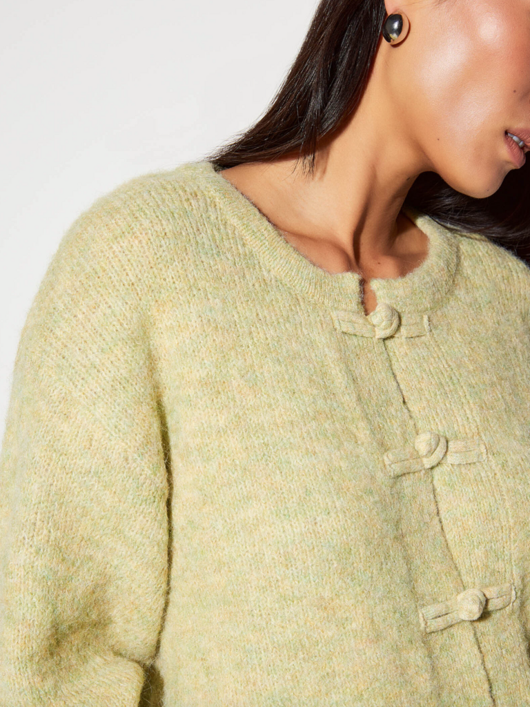 ICHI Lime Knit Cardi