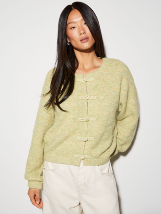 ICHI Lime Knit Cardi