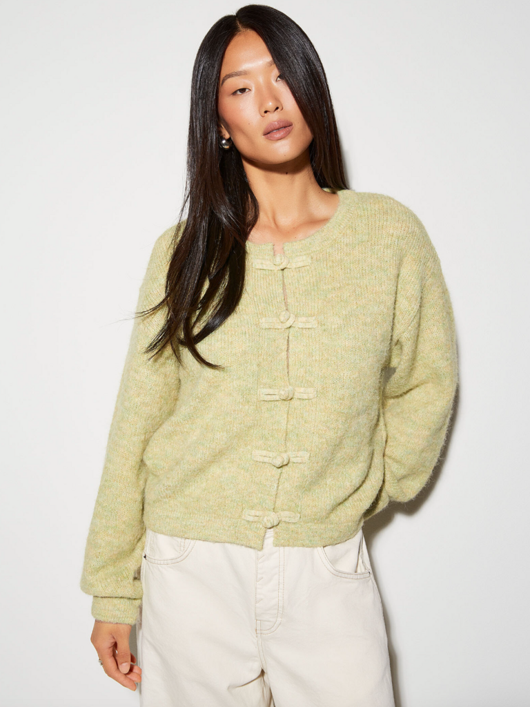 ICHI Lime Knit Cardi