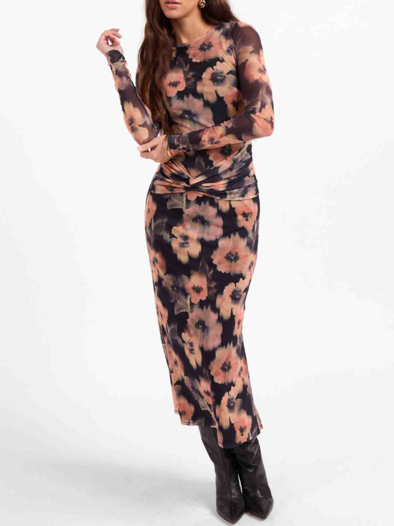Sage The Label Rosey Mesh Midi