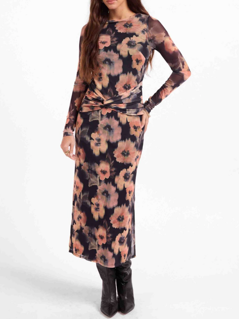 Sage The Label Rosey Mesh Midi