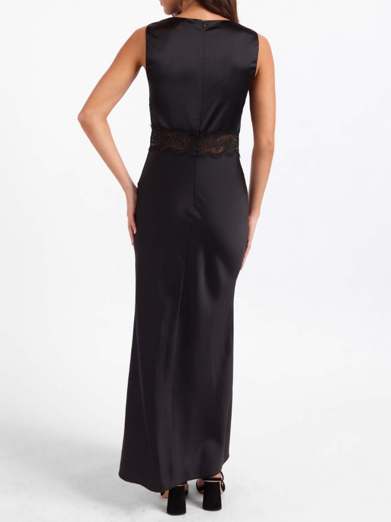 Sage The Label Silky Lace Black Dress