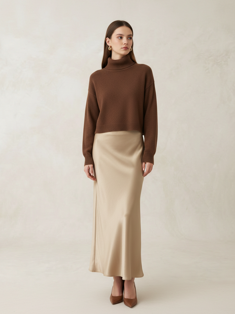 Angel Eyes Silky Champagne Skirt