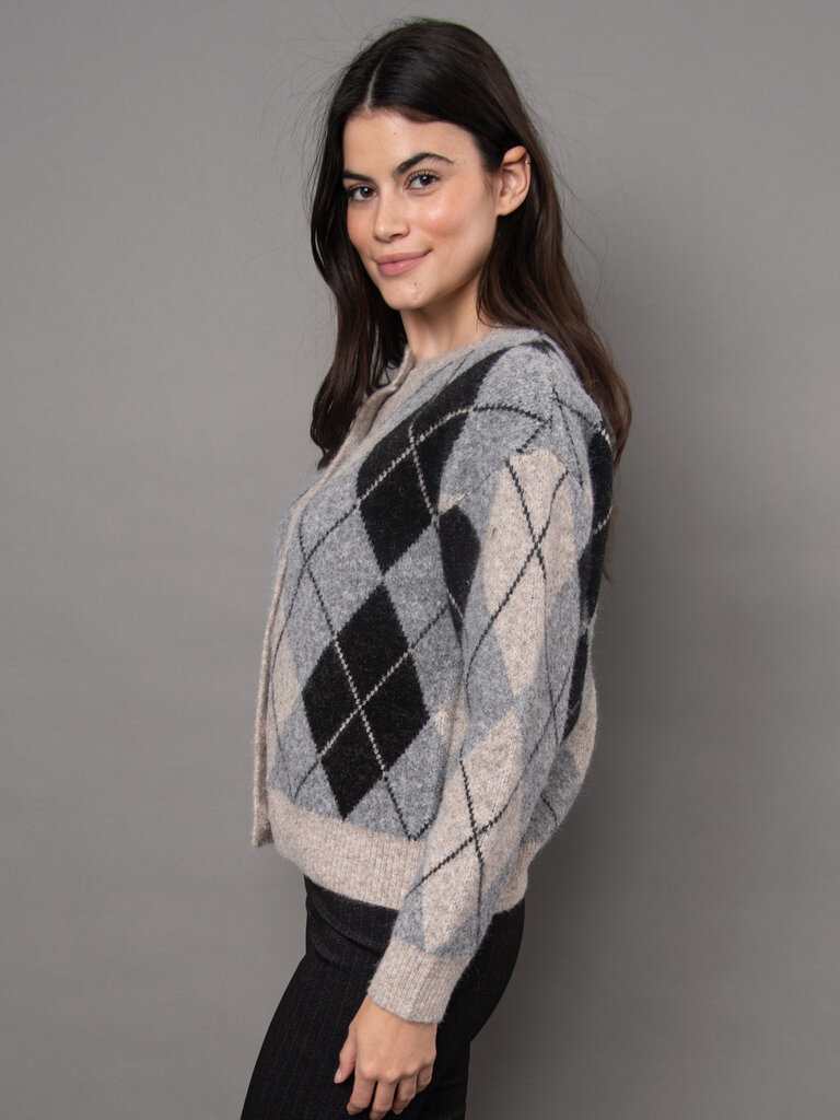 RD Style Argyle Knit Cardi