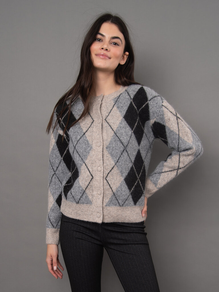 RD Style Argyle Knit Cardi