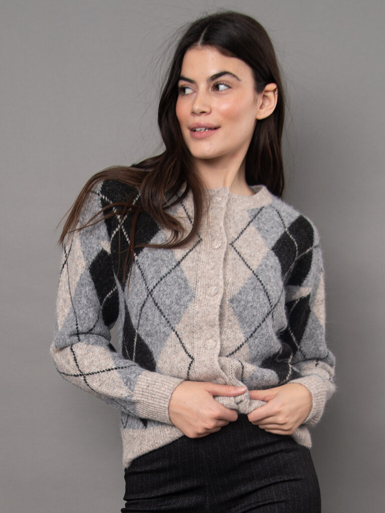 RD Style Argyle Knit Cardi