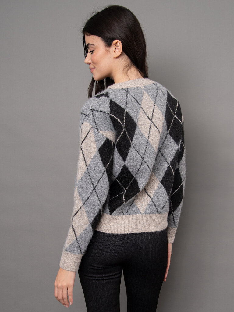 RD Style Argyle Knit Cardi