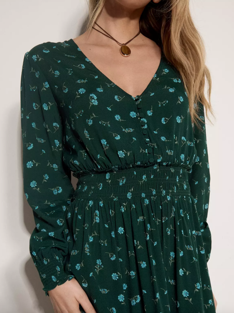 Apricot Green Daisy Floral Mini