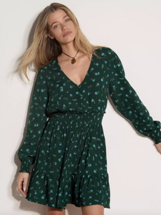 Apricot Green Daisy Floral Mini