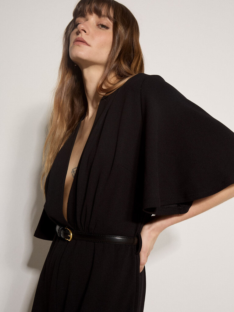 Apricot Flared Sleeve Jumpsuit