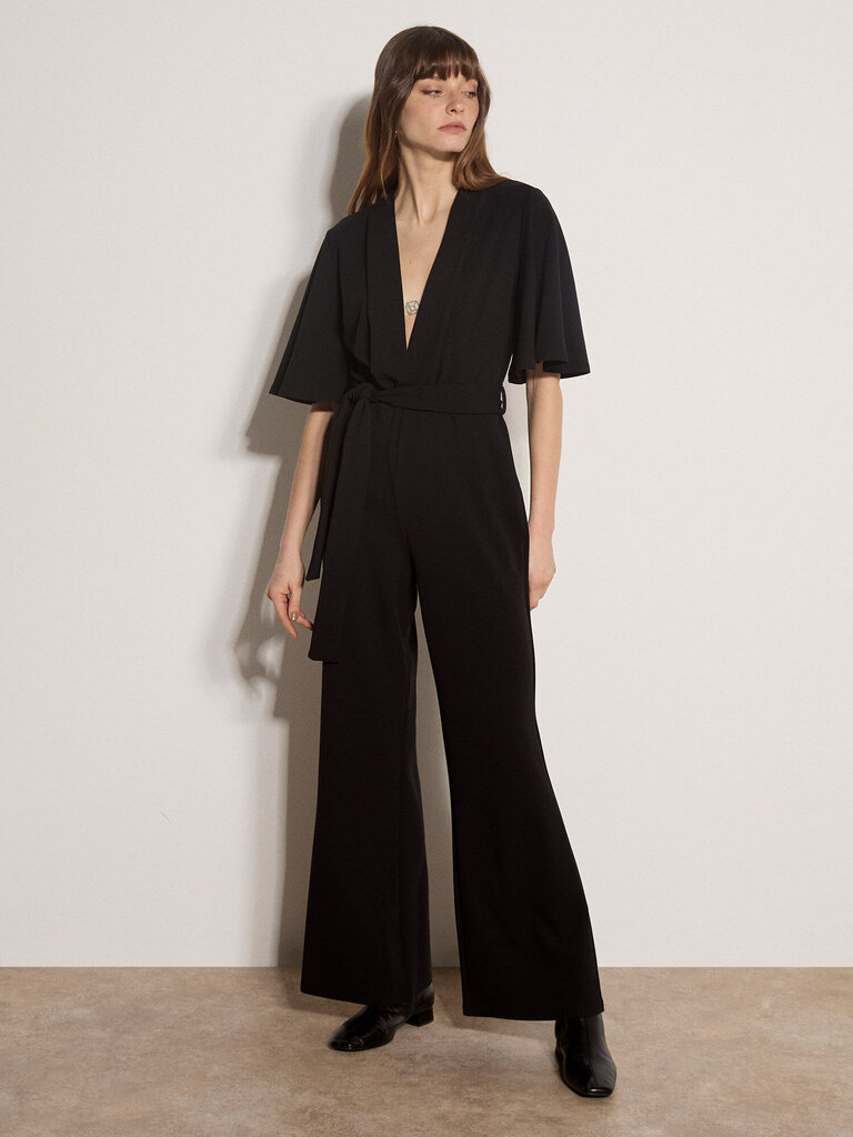 Apricot Flared Sleeve Jumpsuit