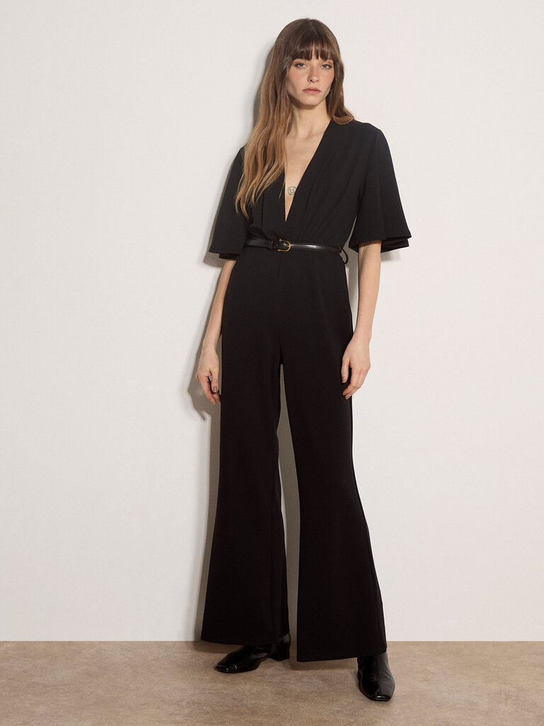Apricot Flared Sleeve Jumpsuit