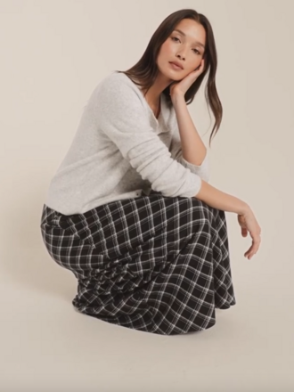 Z Supply Black Plaid Skirt