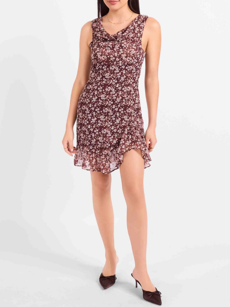 Sadie & Sage Cowl Neck Floral Mini