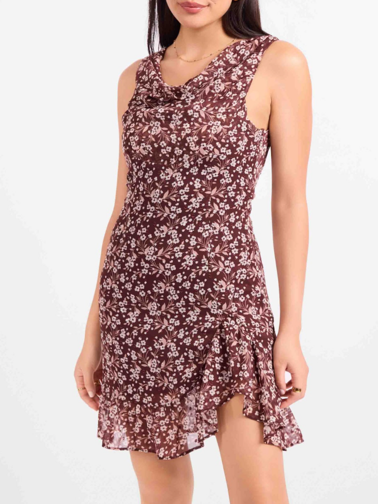 Sadie & Sage Cowl Neck Floral Mini