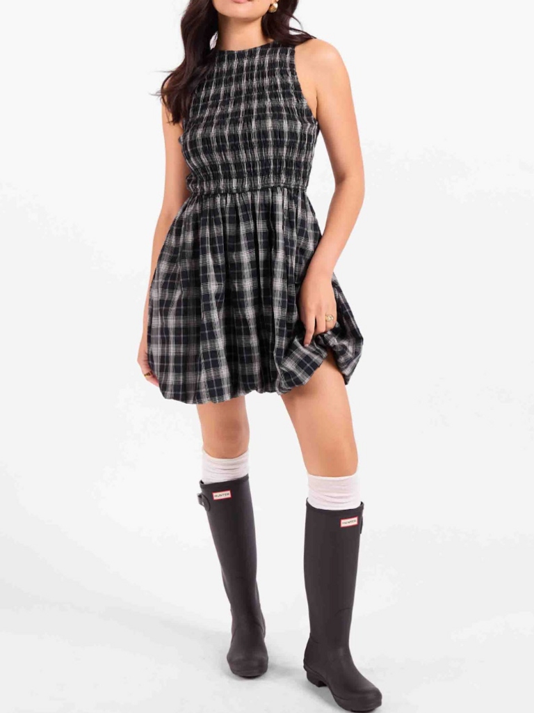 Sadie & Sage Bubble Plaid Dress