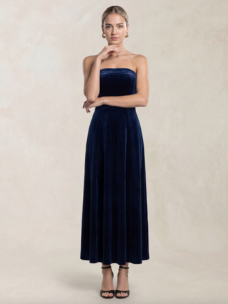 Angel Eyes Navy Strapless Dress