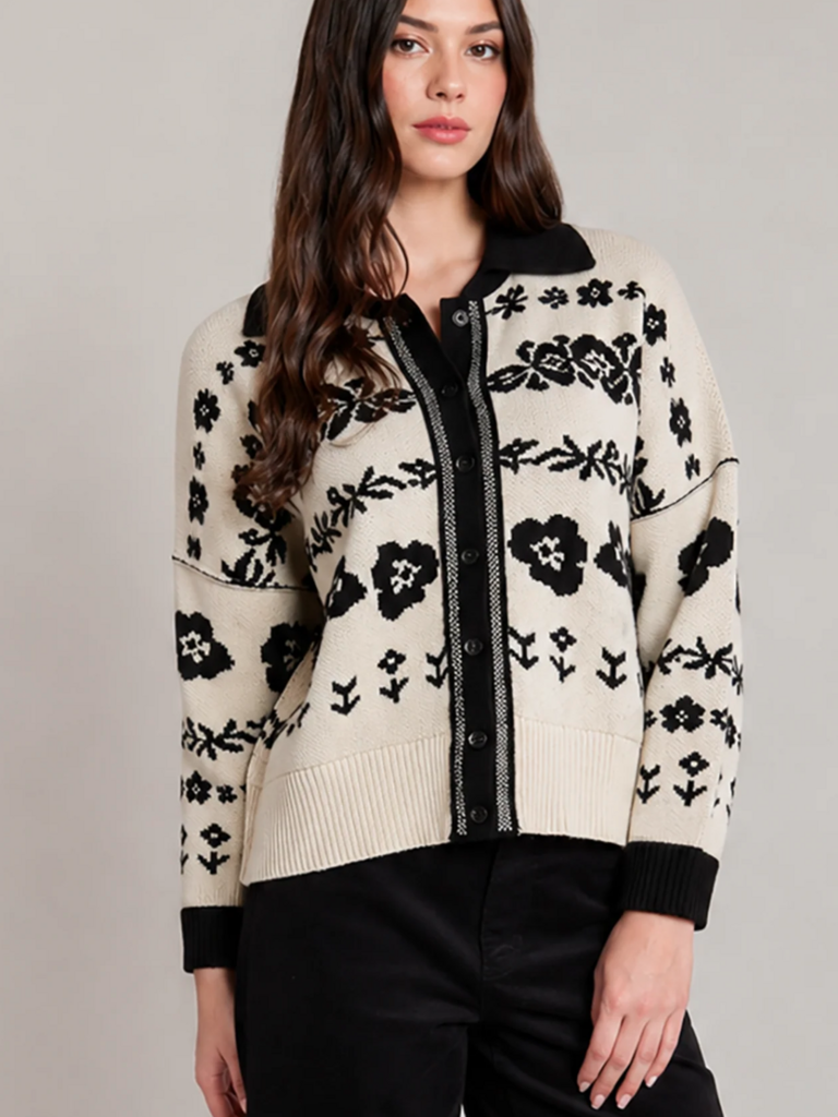 Dex Cream Black Cardi