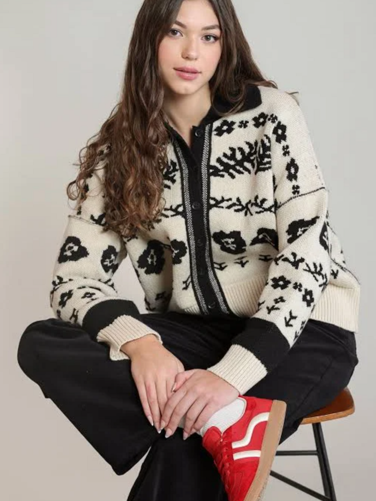 Dex Cream Black Cardi