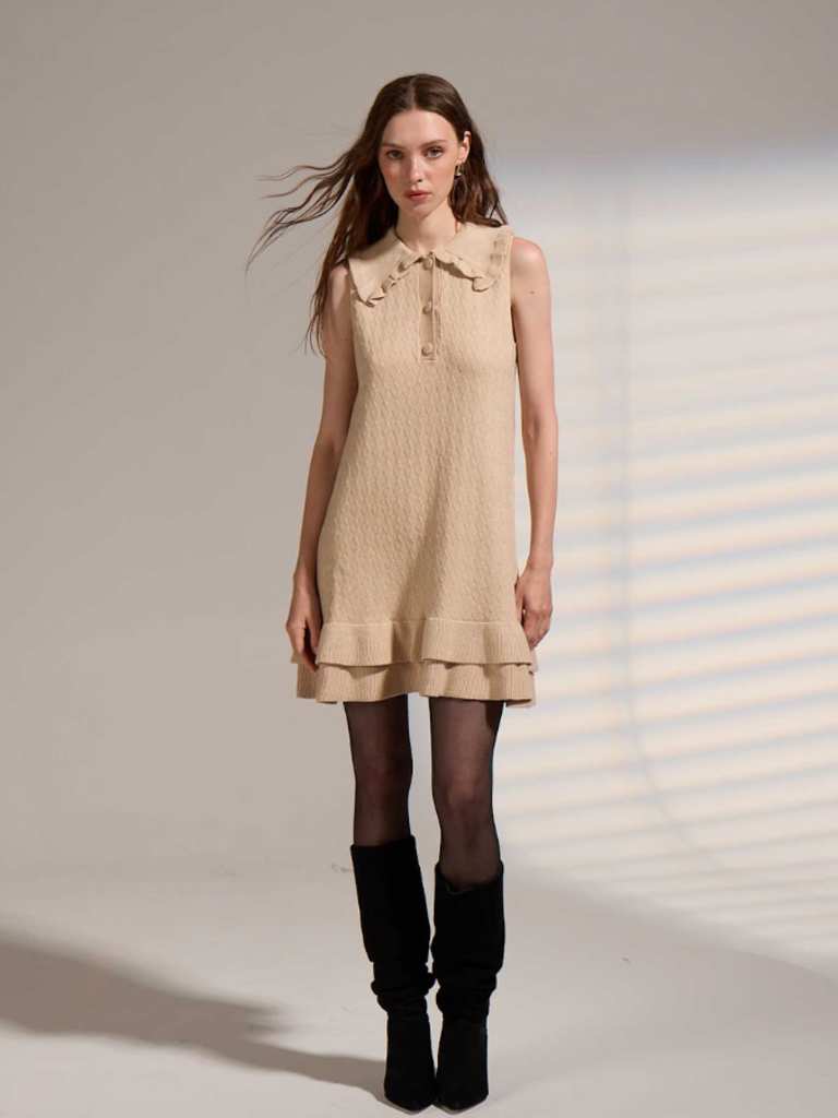 Deluc Oat Frill Knit Dress