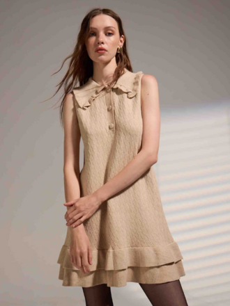 Deluc Oat Frill Knit Dress