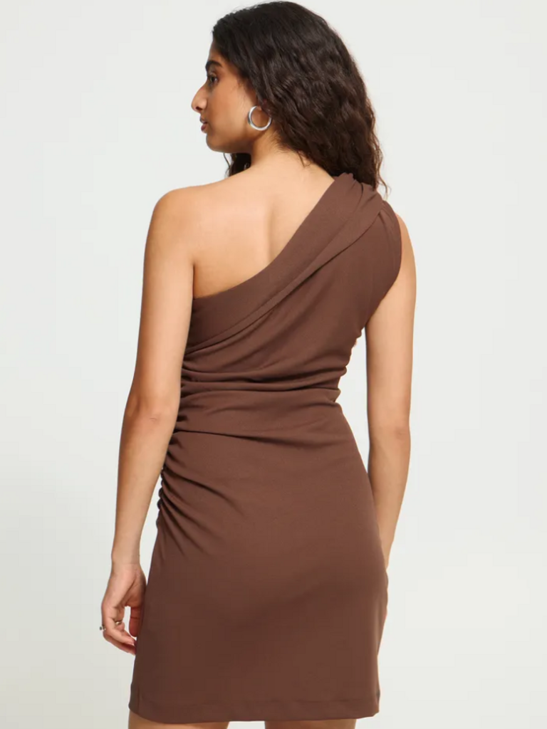 ICHI One Shoulder Brown Mini