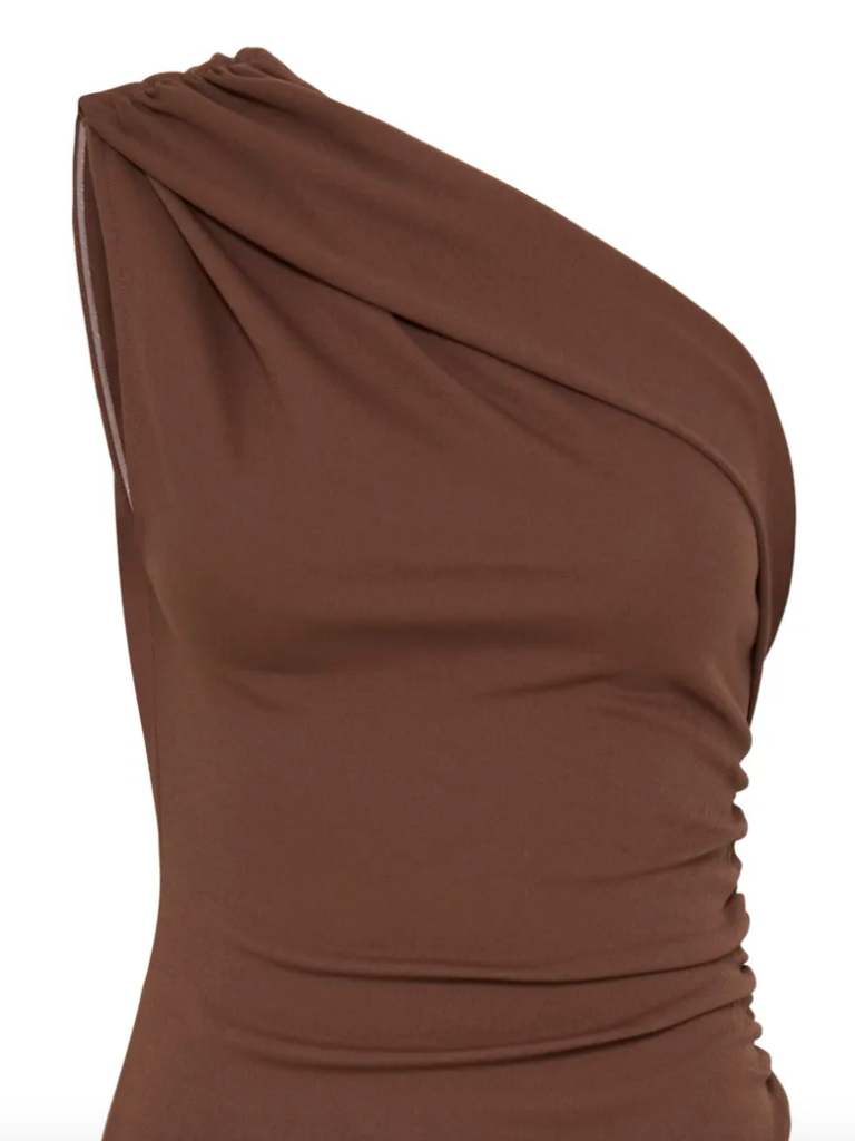 ICHI One Shoulder Brown Mini