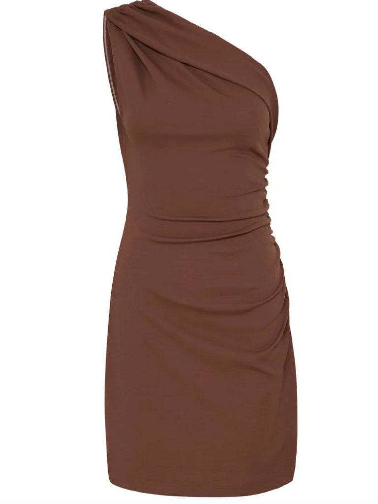 ICHI One Shoulder Brown Mini