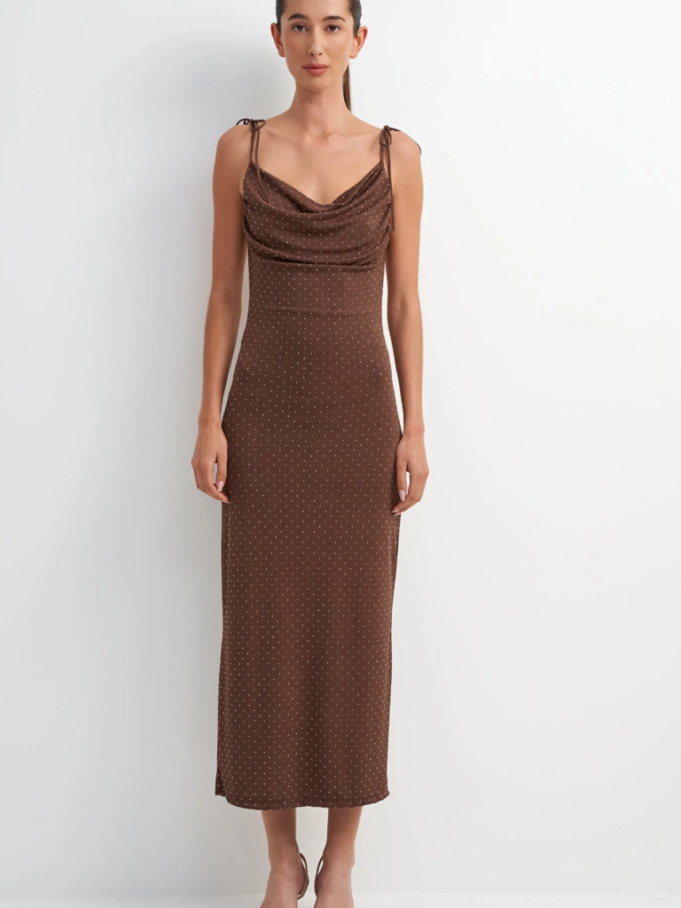Astrid Brown Mesh Dress