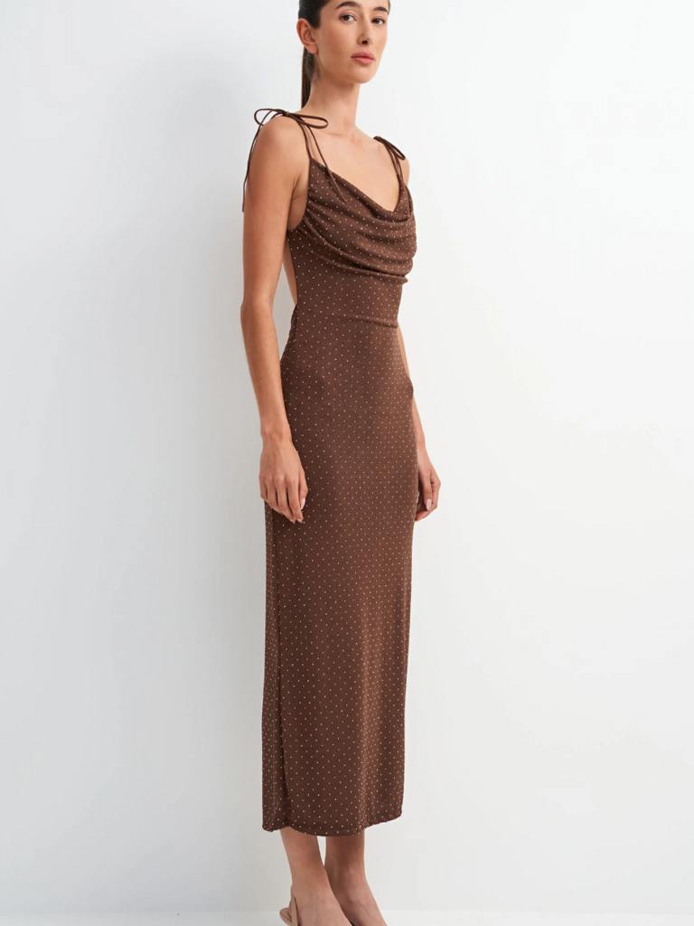 Astrid Brown Mesh Dress