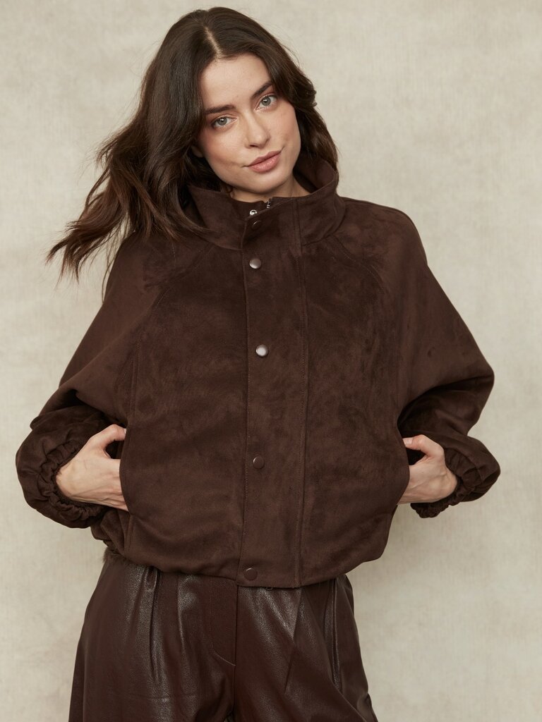 RD Style Brown Faux Suede Jacket