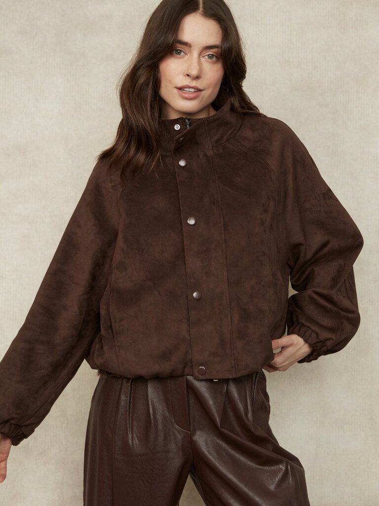 RD Style Brown Faux Suede Jacket
