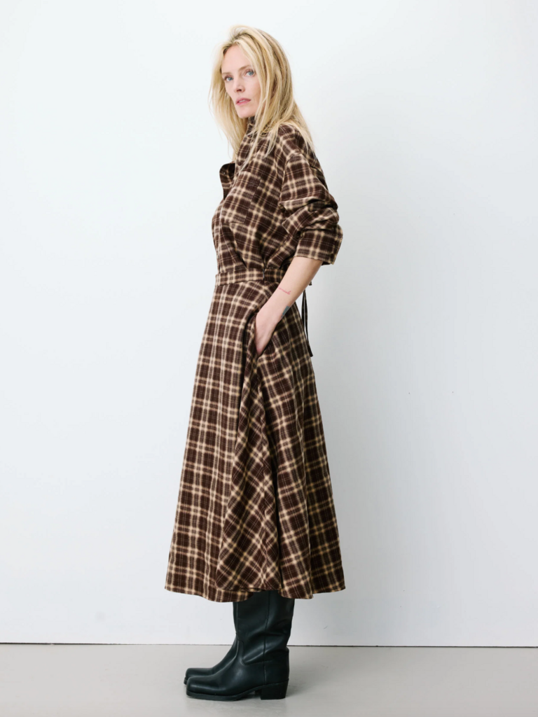 Grace & Mila Plaid Midi Skirt