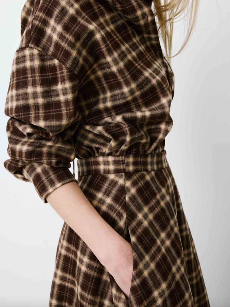 Grace & Mila Plaid Midi Skirt