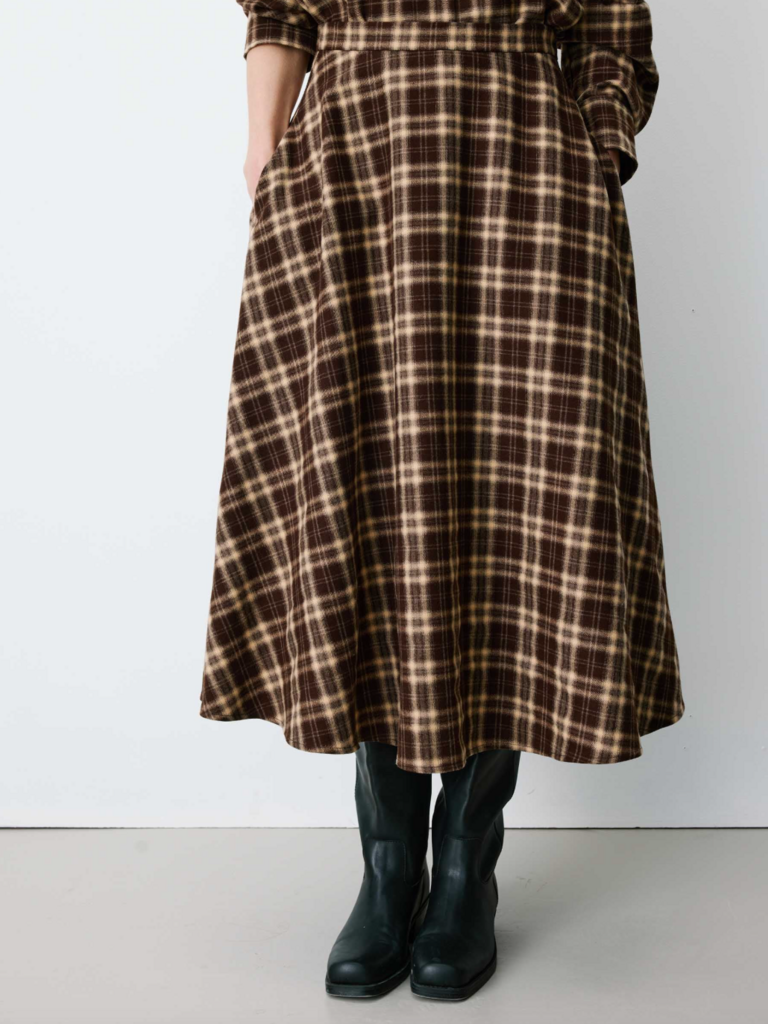 Grace & Mila Plaid Midi Skirt