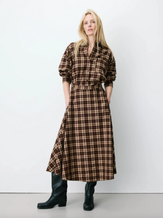 Grace & Mila Plaid Midi Skirt