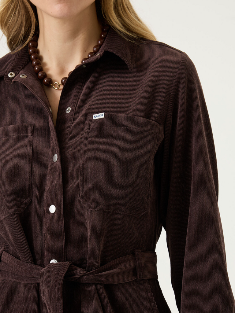 Garcia Brown Cord Button Dress