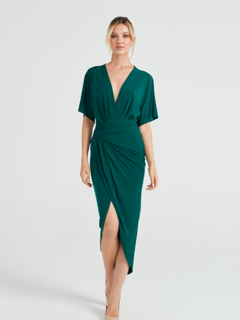 Angel Eyes Fitted Green Midi