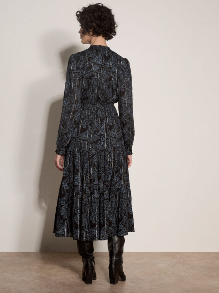 Apricot Blue Paisley Midi