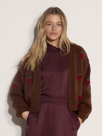 Apricot Open Brown Cardigan