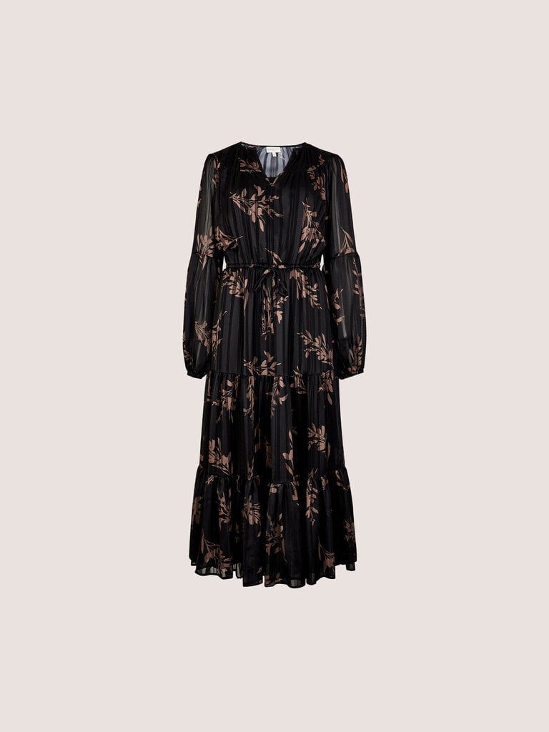 Apricot Grey Peach Floral Maxi