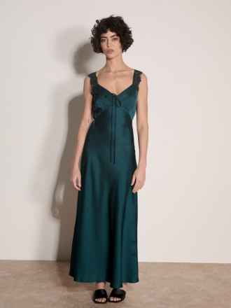 Apricot Silky Green Maxi
