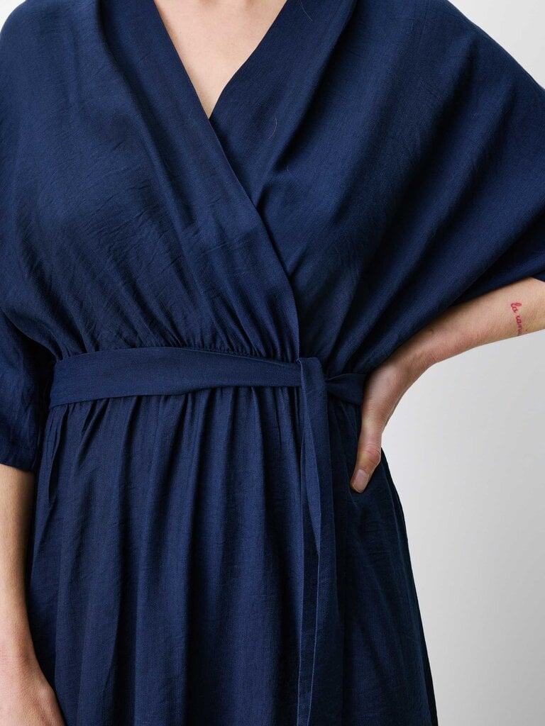 Grace & Mila Navy Faux Wrap Maxi
