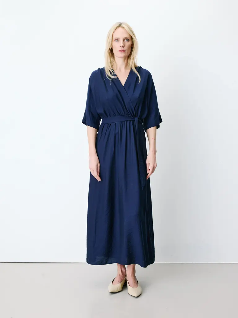 Grace & Mila Navy Faux Wrap Maxi