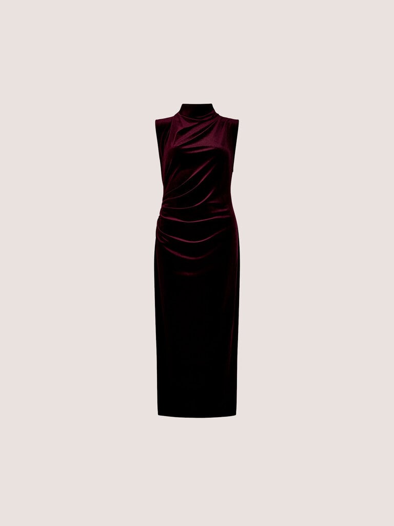 Apricot Burgundy Velvet Midi