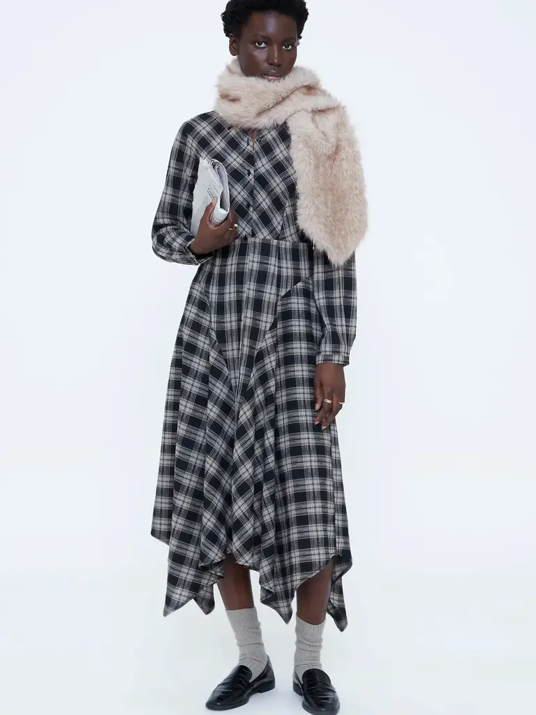 Wild Pony Plaid Button Midi